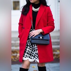 J. Crew Daphne 100% Boiled Wool Top Coat Size 6 Petite